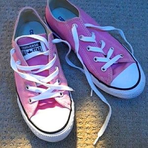 Converse girls pink canvas sneakers. Size 2